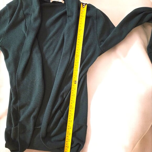 Papaya Dark Green Open Front Drape Cardigan – Lightweight Soft Knit Sweater - Picture 5 of 6